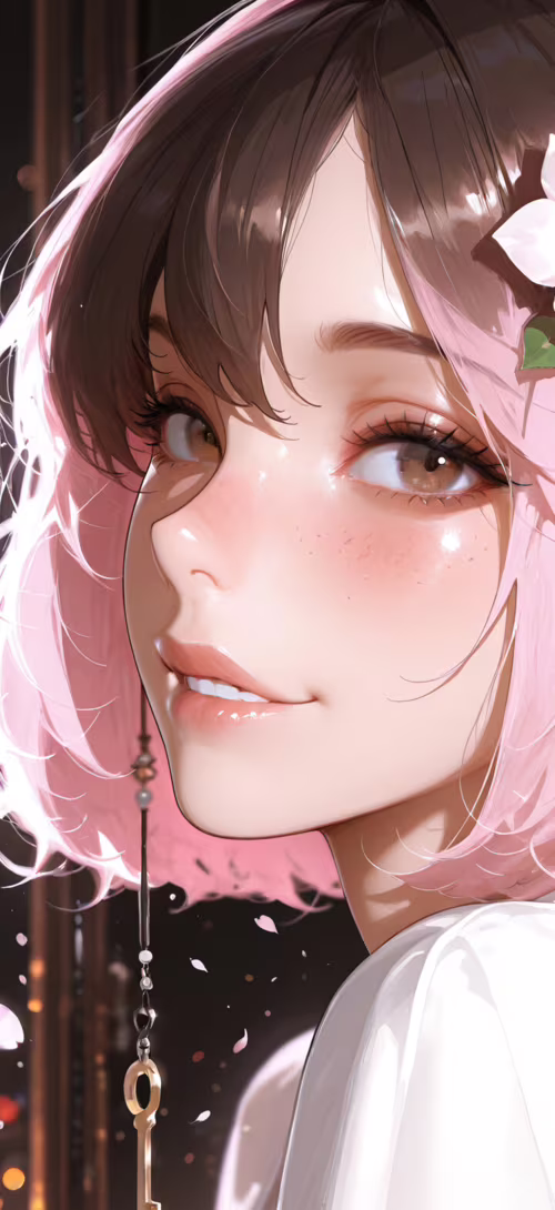 Un retrato digital en primer plano de Neopolitan, de la serie RWBY, que muestra a... Teléfono