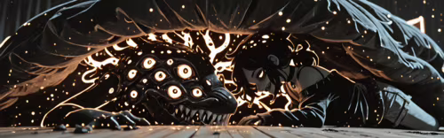 Una ilustración oscura y escalofriante de Ashley Graves, del libro «El ataúd de Andy... Teléfono