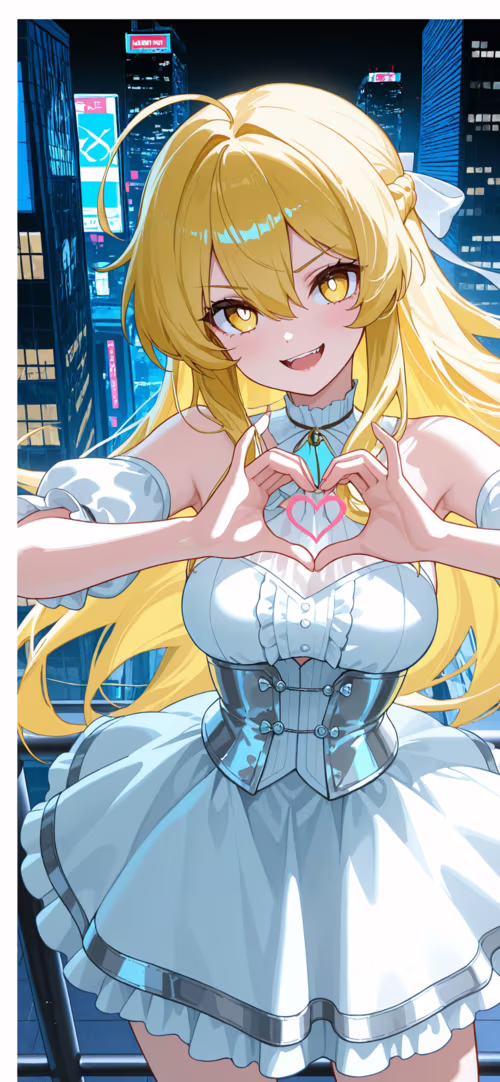 Shokuhou Misaki, un personaje de anime, con el pelo largo y rubio y un vestido blanco,... Teléfono