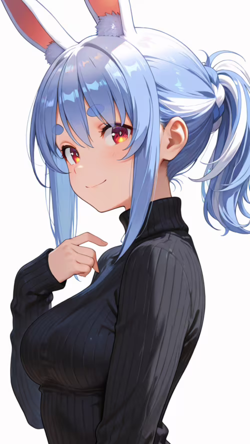 Una ilustración de estilo anime de Usada Pekora, una chica de cabello azul claro... Lenovo Vibe B