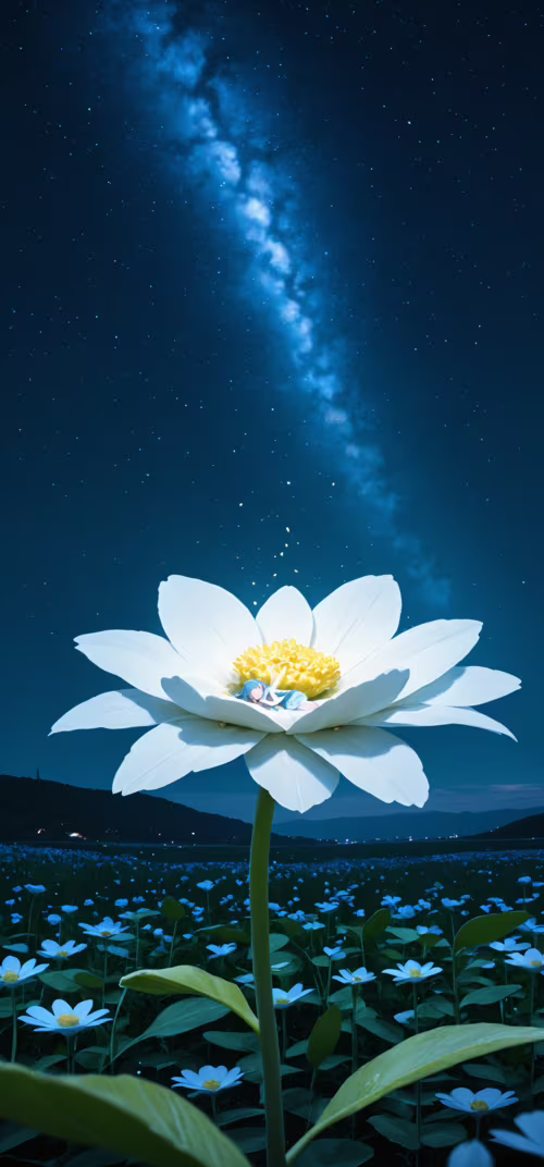 Una niña pequeña, de cabello oscuro, duerme plácidamente en el centro de una enorme... Huawei P30 Lite