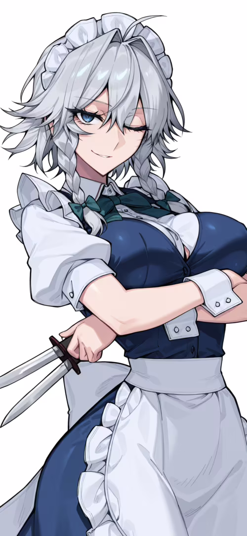 Sakuya Izayoi, del universo Touhou Project, una criada con el cabello plateado recogido... Apple iPhone 11 Pro