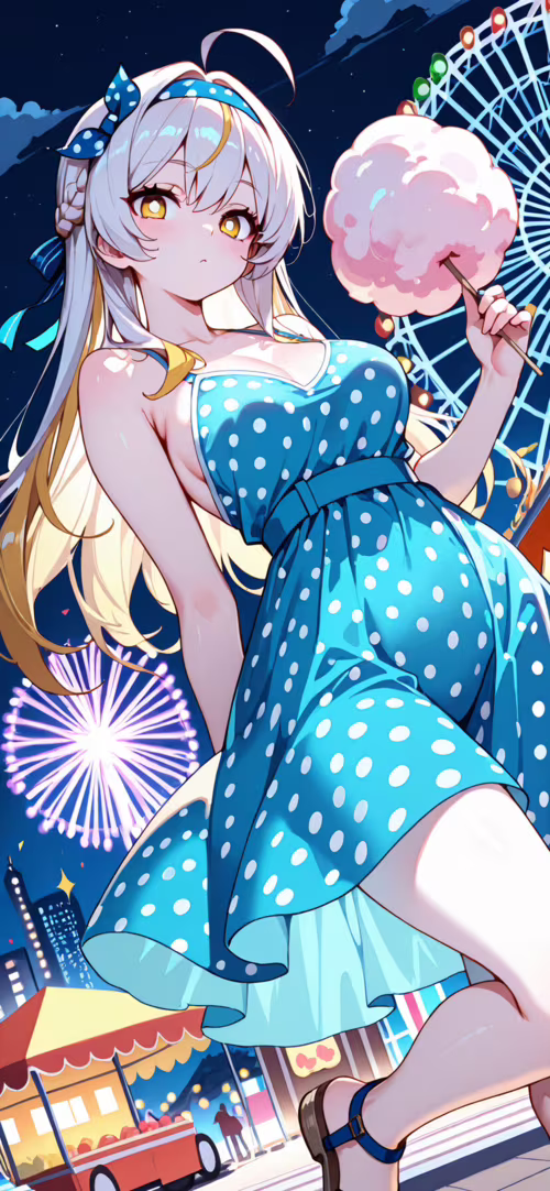 Una chica de anime, con el pelo largo y rubio, lleva puesto un vestido amarillo de... Apple iPhone XR