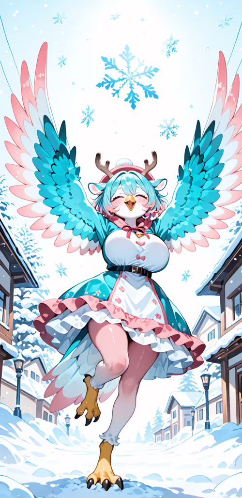 Una ilustración de estilo anime que representa a un personaje femenino alegre, con...