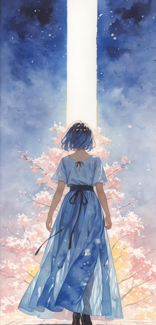 Una ilustración al estilo anime de Elysia, de Honkai Impact 3rd: una hermosa joven...