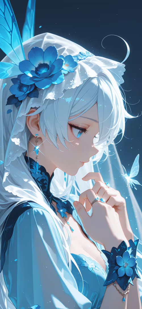 Una ilustración de estilo anime de Kiana Kaslana, una joven con el pelo largo y blanco... Apple iPhone 11 Pro Max