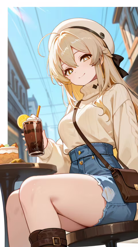 Lumine, de Genshin Impact, una hermosa chica de estilo anime con el pelo largo y... Lenovo Vibe B