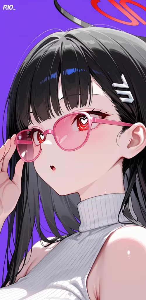 Una chica de anime con el pelo largo y negro, identificada como Rio Tsukatsuki, de... Samsung Galaxy A6