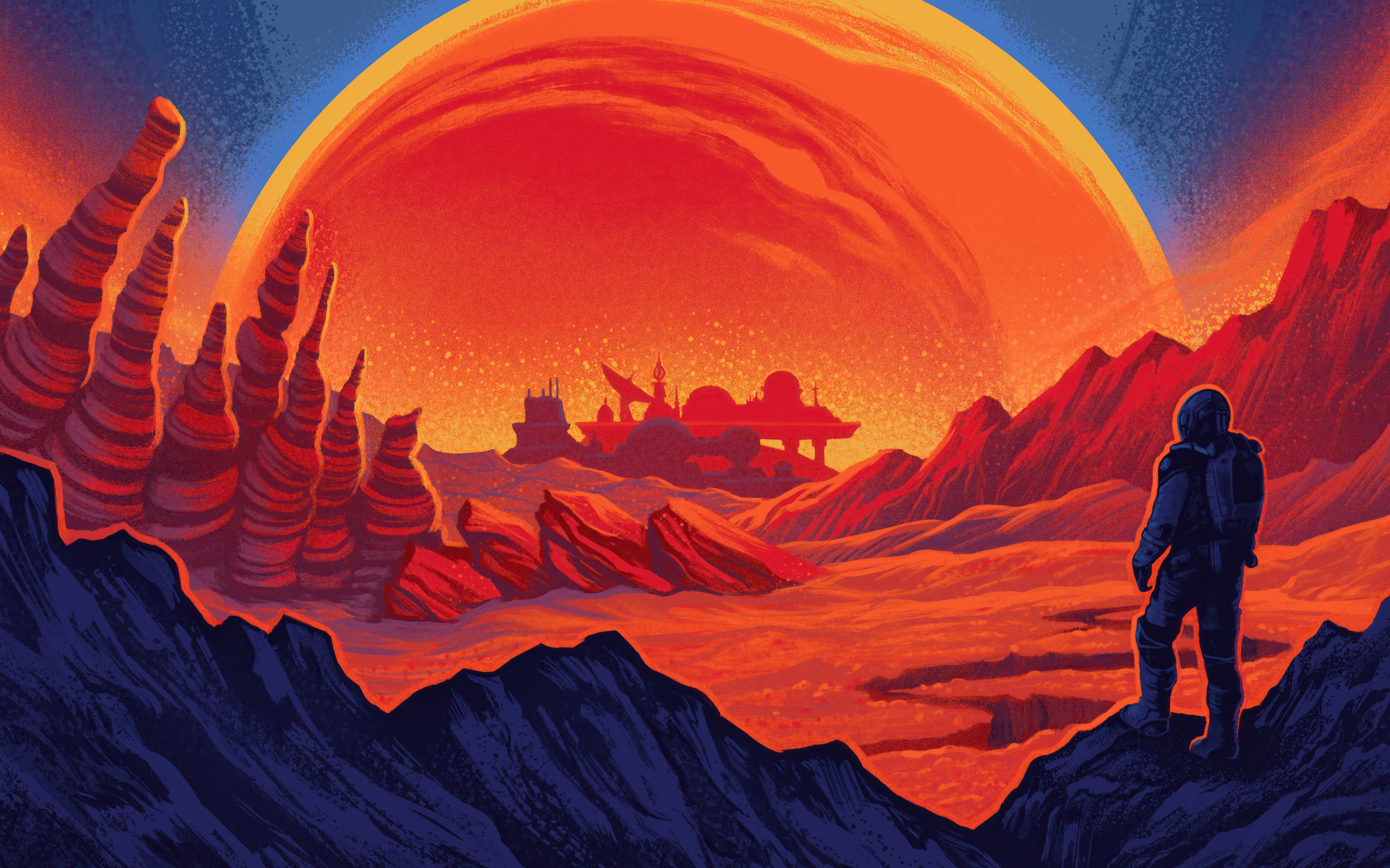 Un primer plano cinematográfico de un astronauta con un detallado traje espacial, rodeado de estrellas y polvo cósmico, al estilo de Starfield.