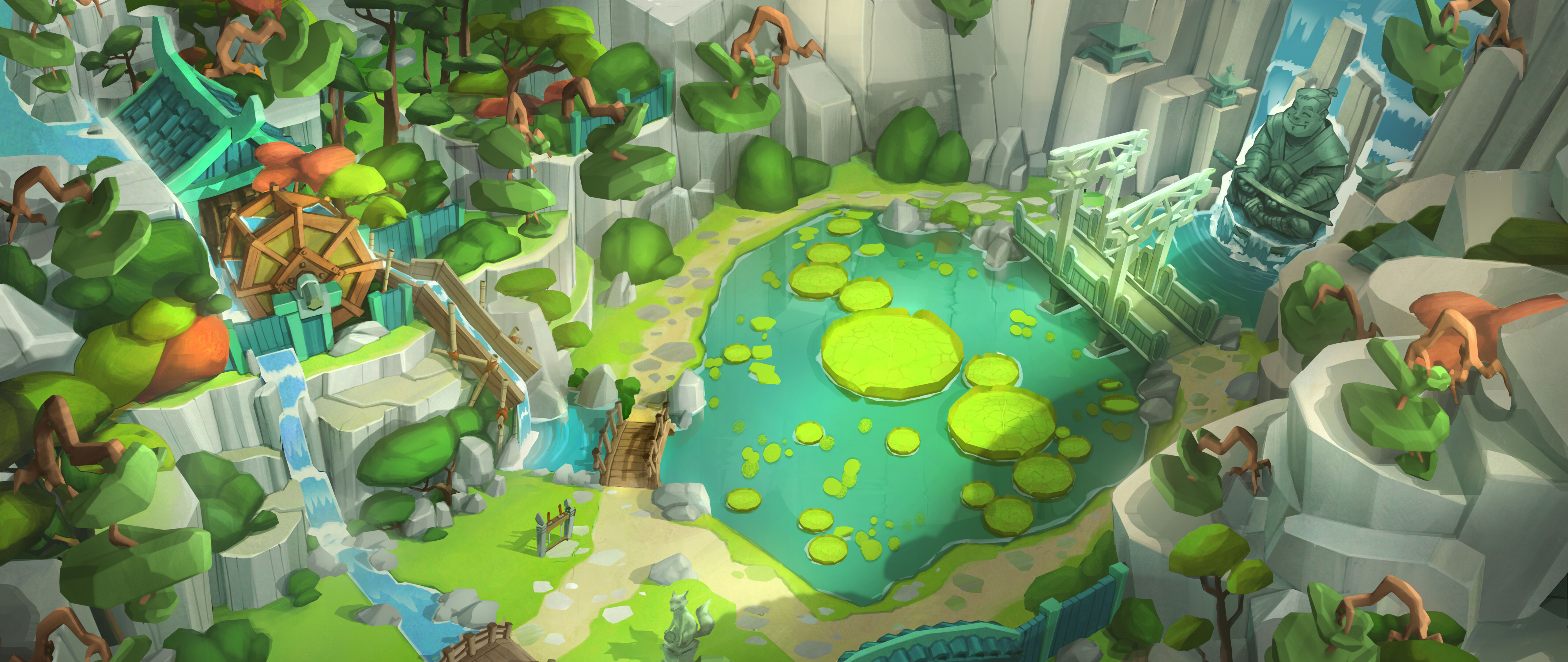 Rodajas de sandía, kiwi y frutas cítricas de colores surcan el aire durante un momento del juego en Fruit Ninja VR 2.