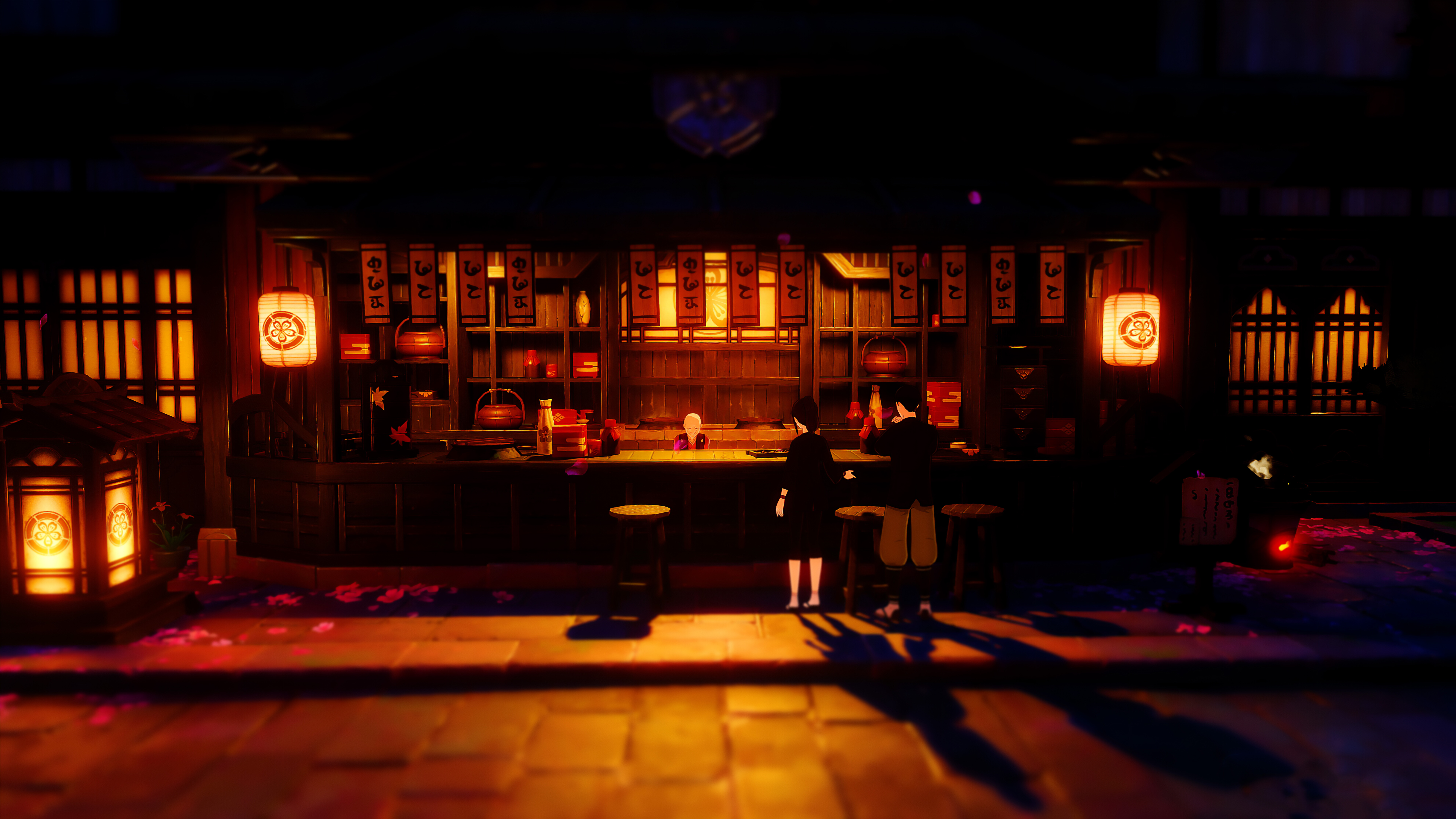 Una ilustración digital detallada de un personaje al estilo anime, rodeado de efectos mágicos elementales, inspirada en Genshin Impact.