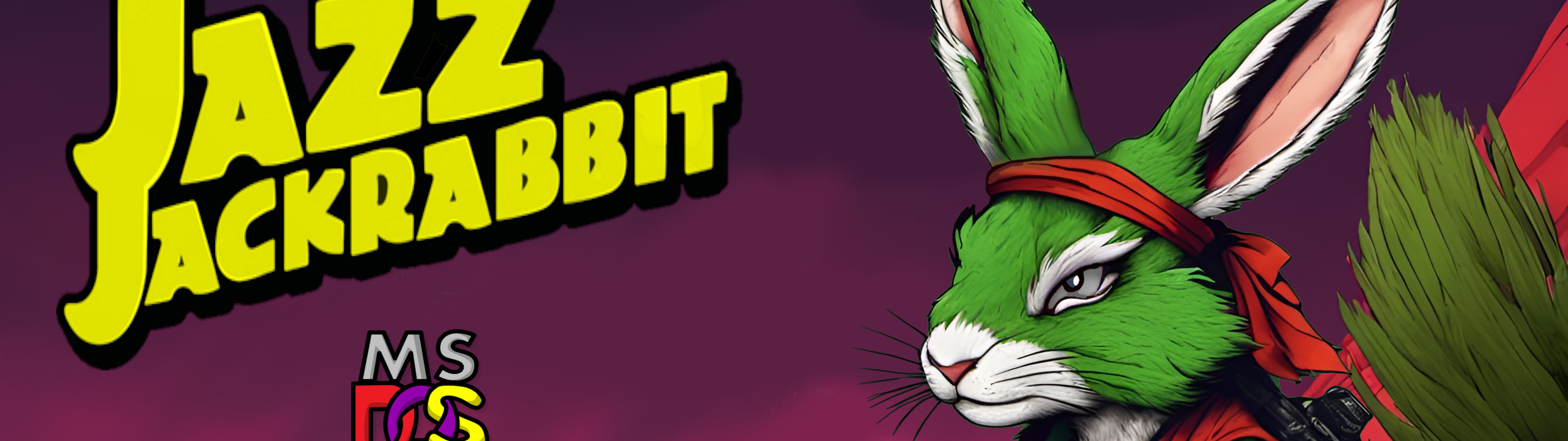 Ilustración de estilo retro del personaje Jazz Jackrabbit, del clásico videojuego Jazz Jackrabbit.