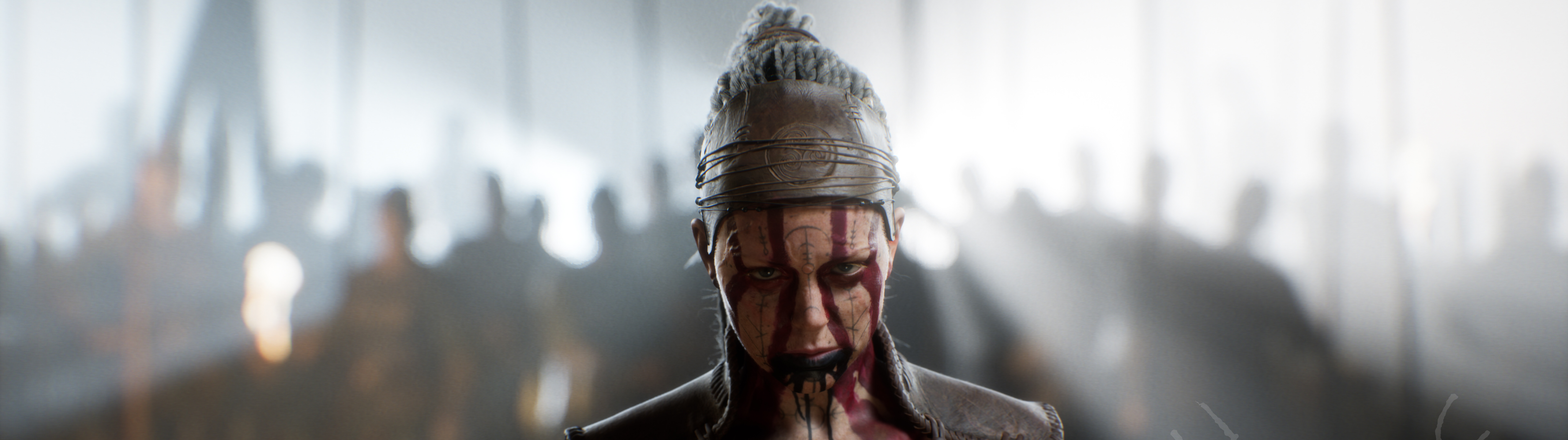 Un detallado y cinematográfico retrato de Senua, la protagonista de Senua’s Saga: Hellblade II.