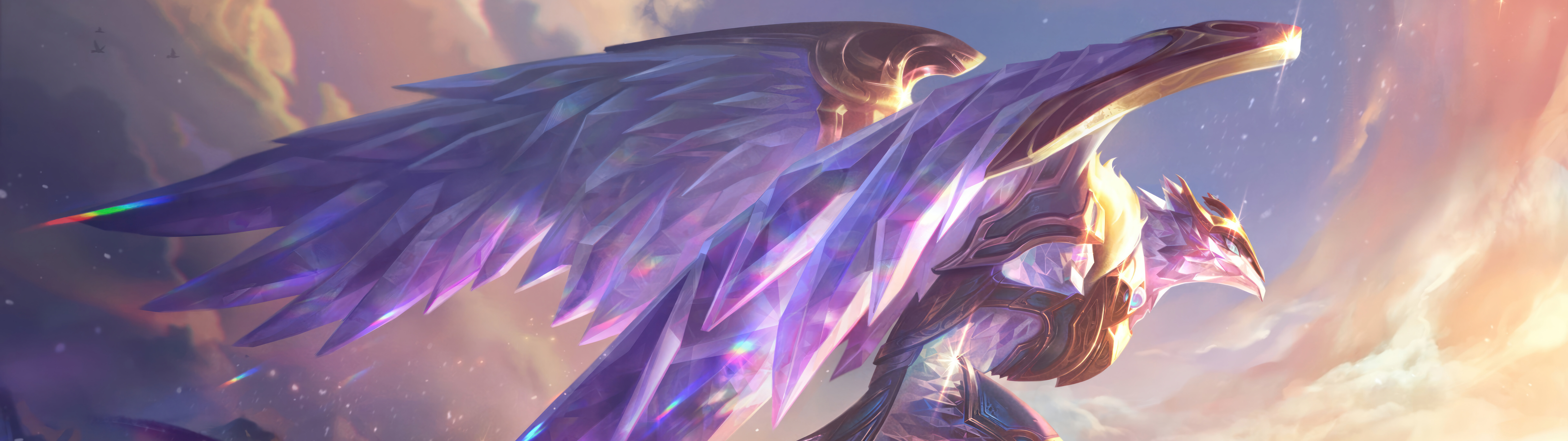 Anivia, de League of Legends, un majestuoso fénix de hielo con alas de color azul glacial y ojos brillantes.