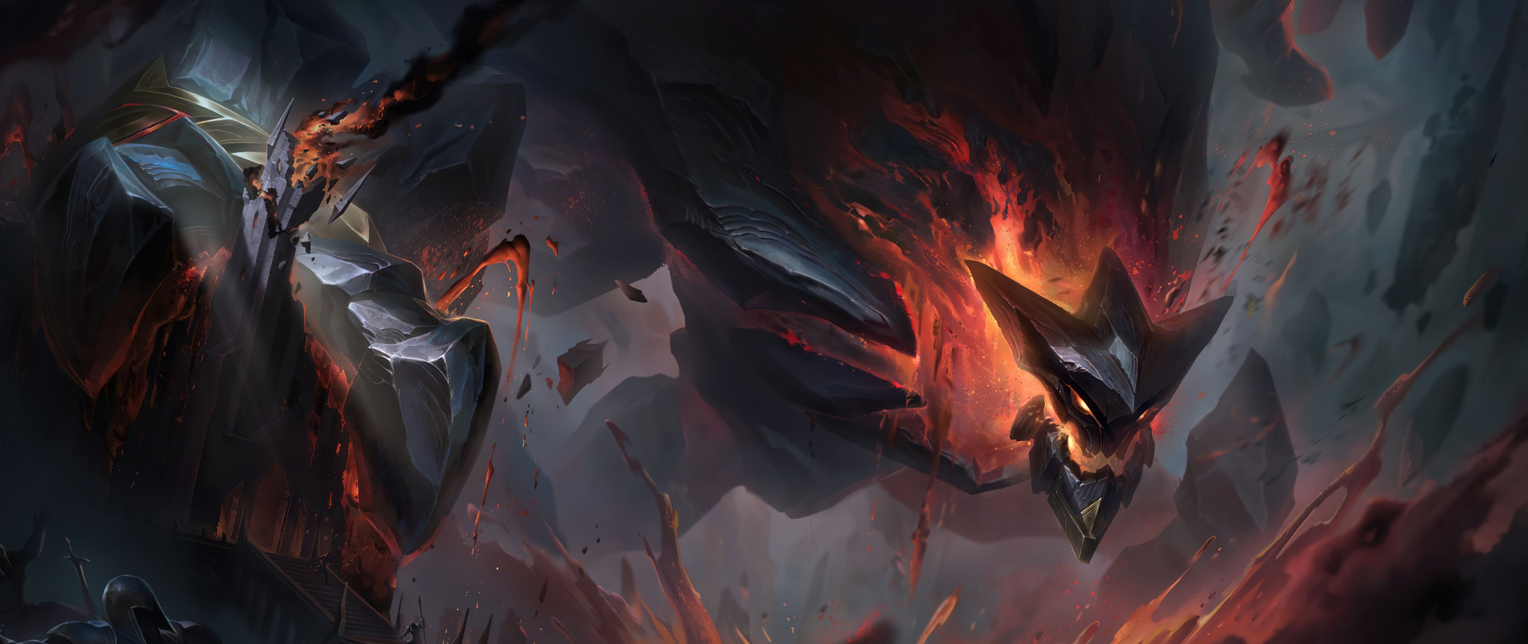 Malphite, el gólem de piedra del juego League of Legends, se presenta como una enorme criatura rocosa.