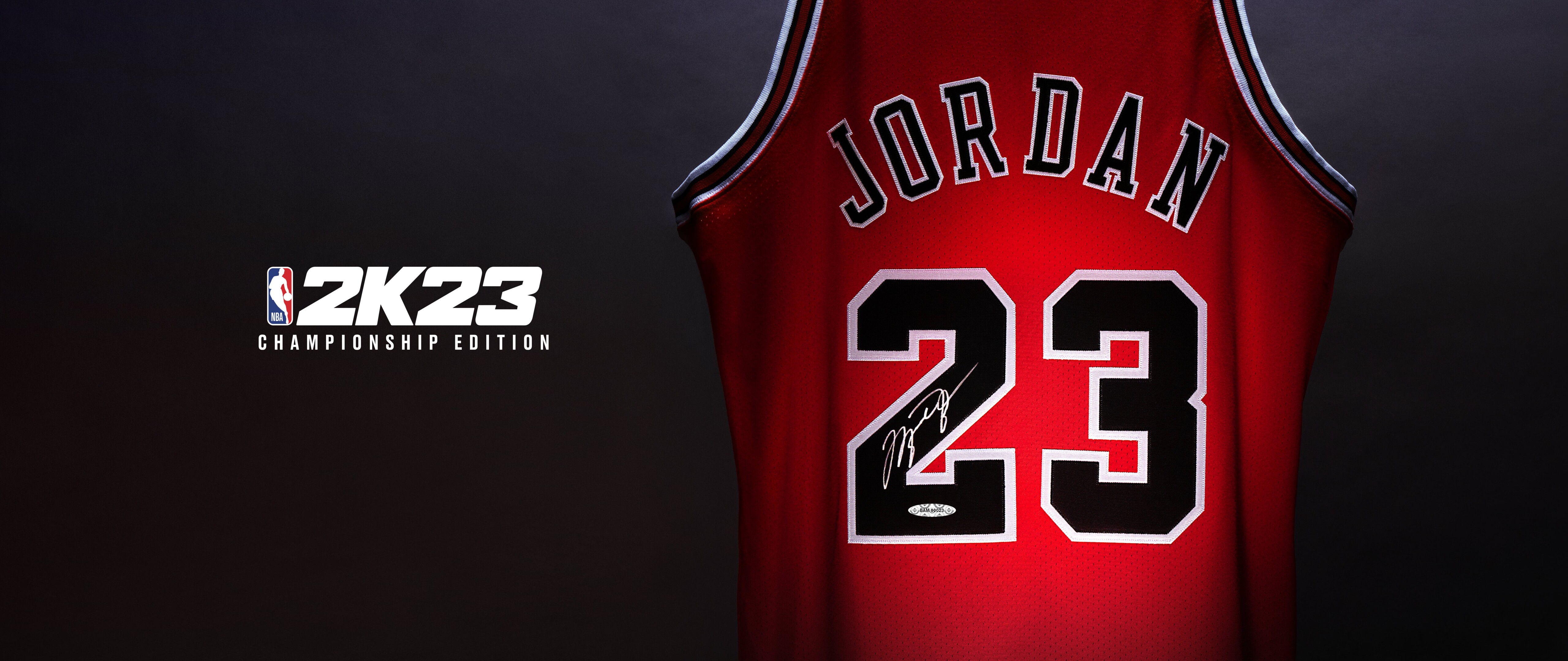 Primer plano cinematográfico de un jugador de baloncesto profesional en una representación visual de un videojuego inspirado en NBA 2K23.